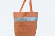 Supplément d'am sac shopping pailleté corail